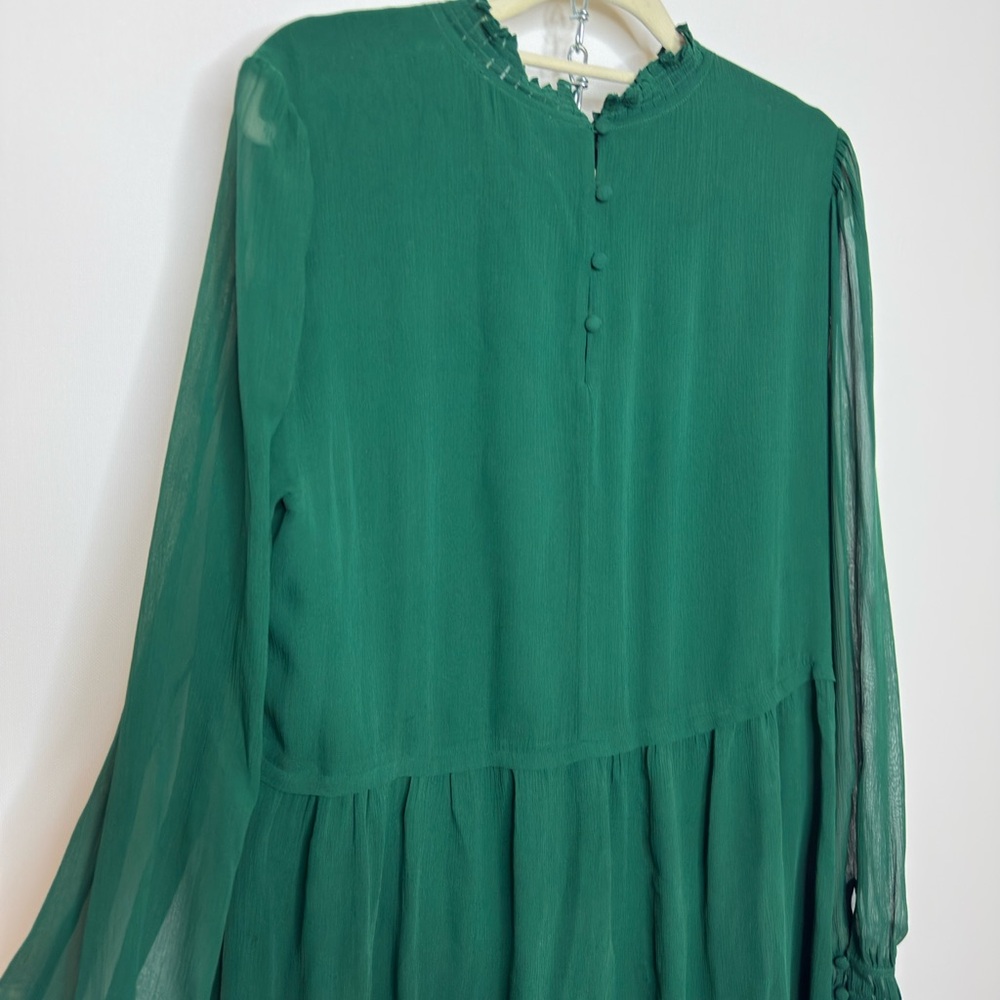 Sezane 100% silk green dress size 38/M - Picture 7 of 10